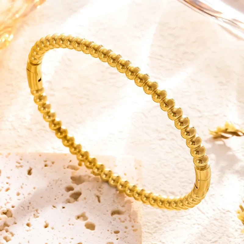 Polka Dot Bangle (Gold) – Titanium Charm | Glisance