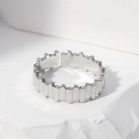 Axis Geometric Ring – Stainless Steel (Solid Golden/ Silver) | Glisance