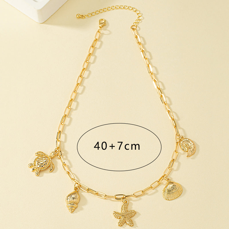 Sea Escape – Gold-Plated Vacation Pendant Necklace
