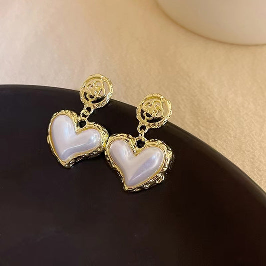 Pearl Heartbeat – Vintage Drop Earrings | Glisance