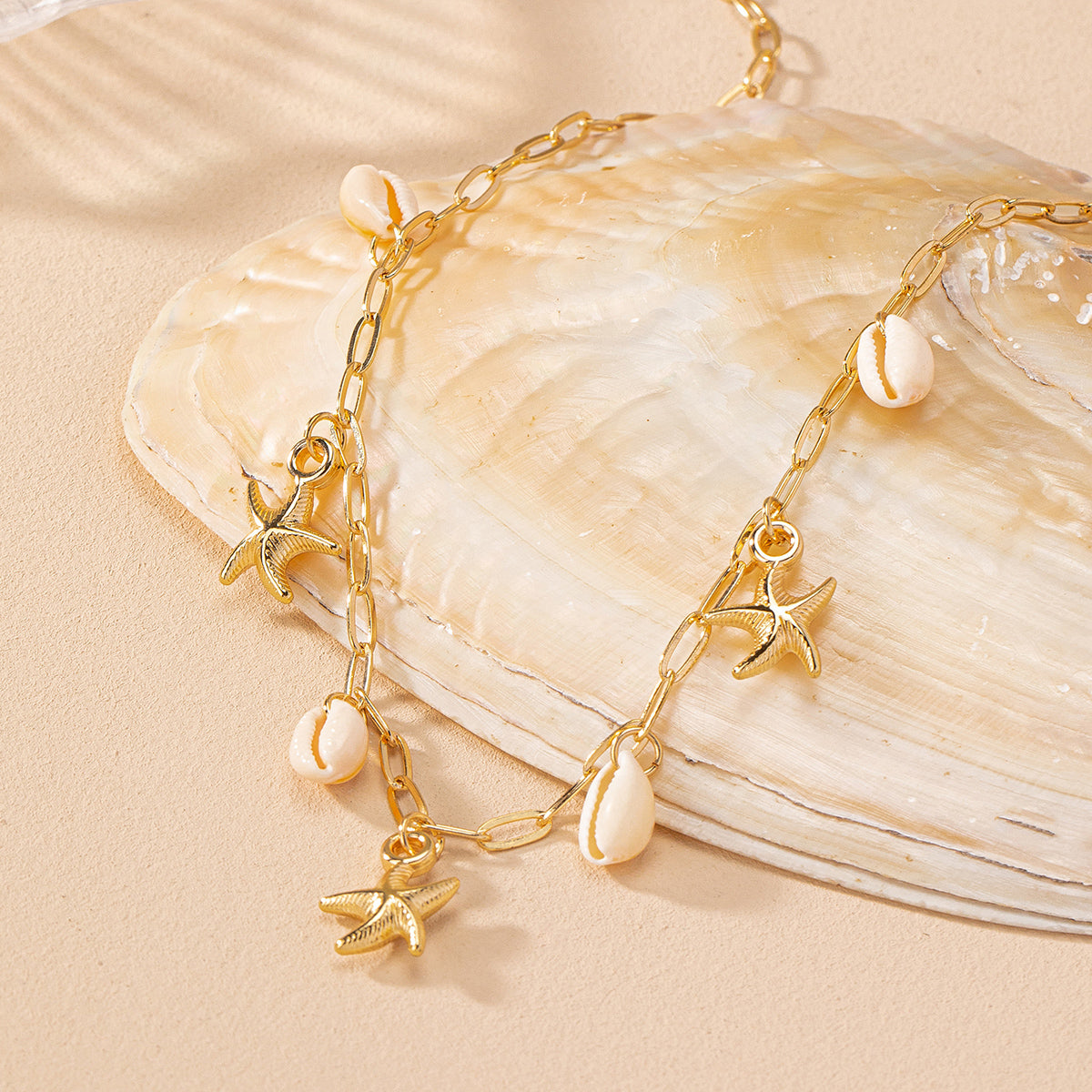 Marine Shell Necklace – Vacation Gold Charm | Glisance