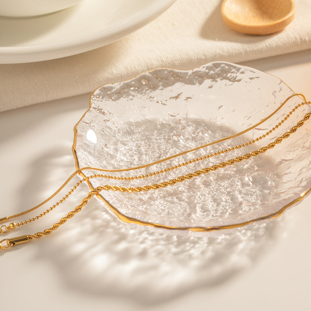 Golden Flow – Classic Chain Bracelet (Set of 3)