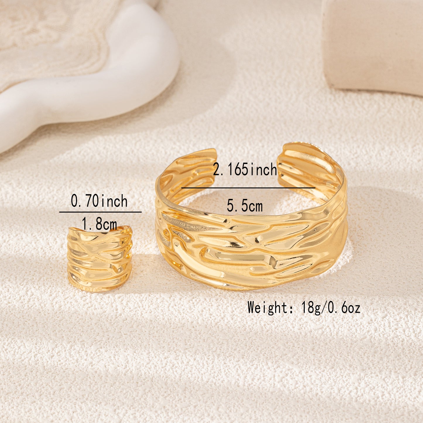 Soleil Set – Irregular Ring & Bangle | Glisance