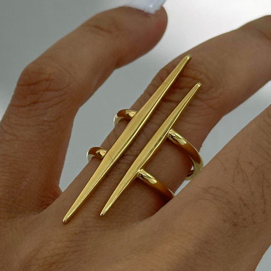 Parallel Grace Ring – Minimal Double Line Band | Glisance