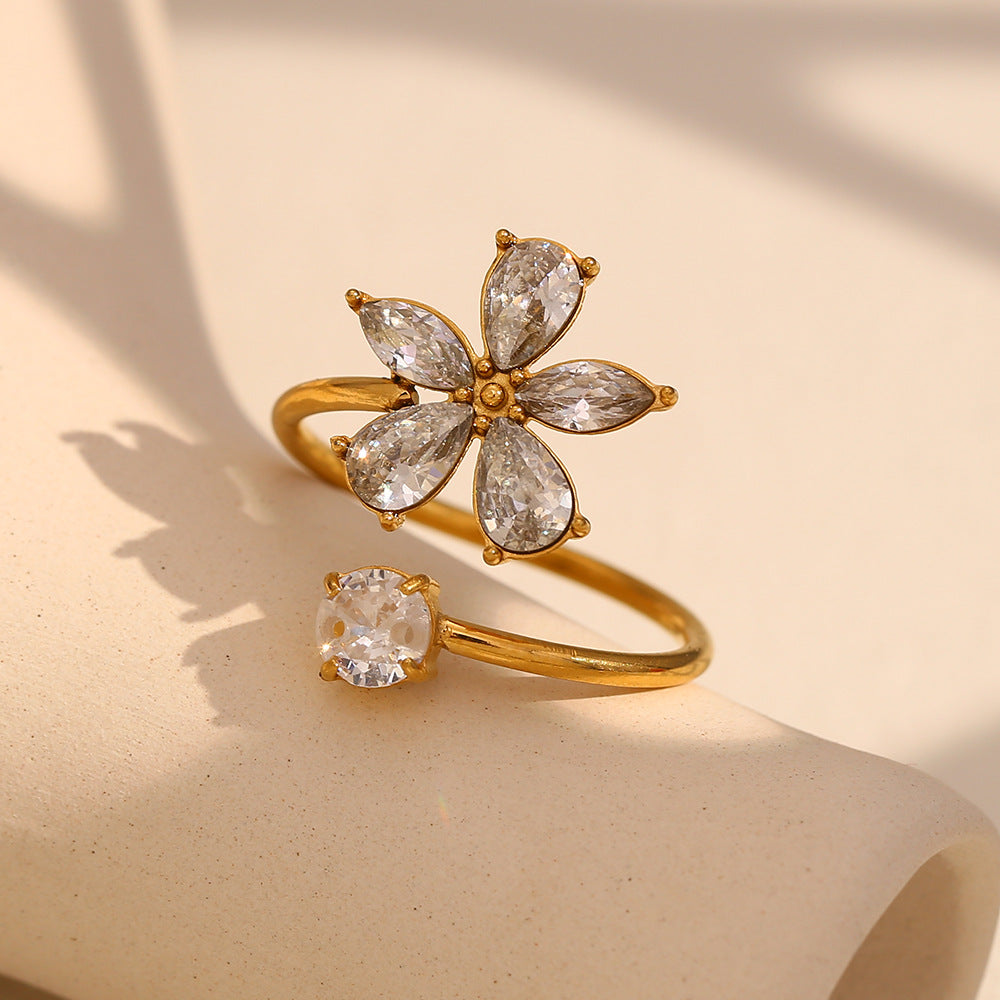 Bloom Vintage Flower Ring – Open Adjustable | Glisance