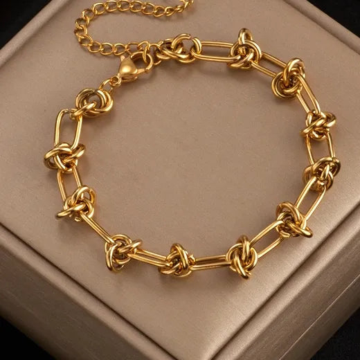 Aurum Set – Classic Gold Colour Bracelet | Glisance