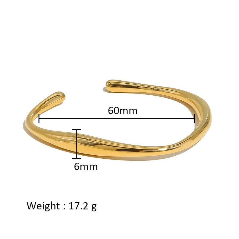 Bloom Halo Bangle – Golden - Sleek Cuff Bangle | Glisance