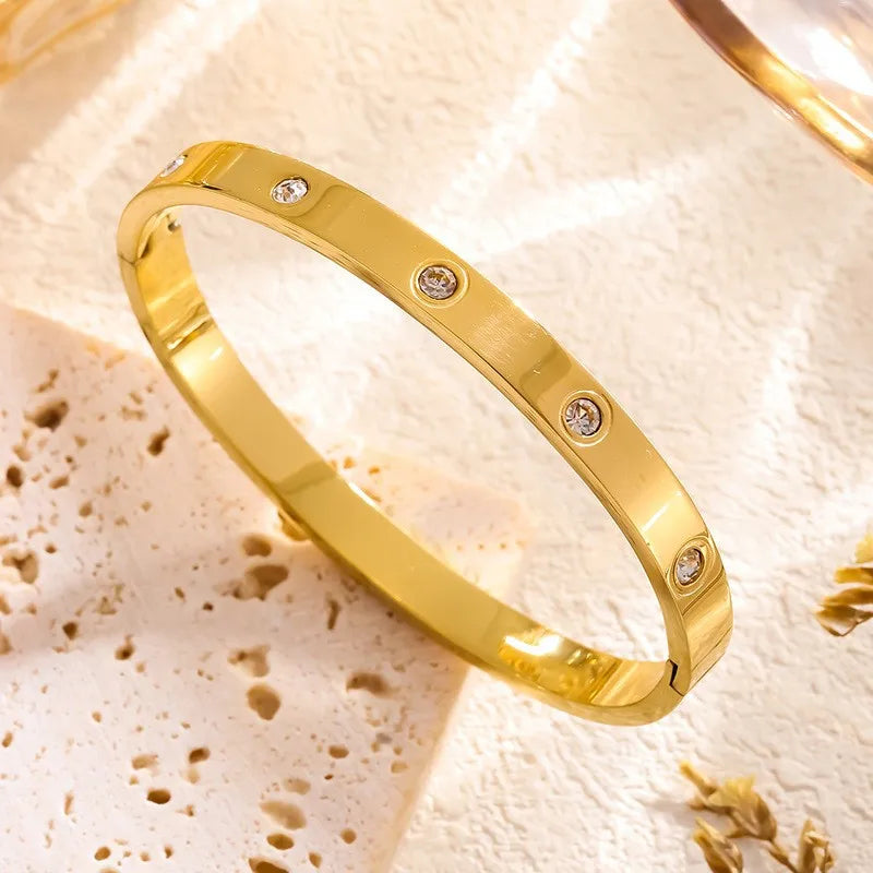 Ten Diamond Bangle – Titanium Charm | Glisance