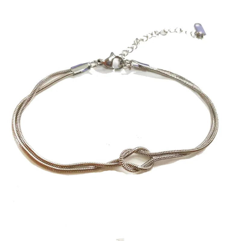 Everyday Knot – Titanium Steel Minimal Bracelet - Silver
