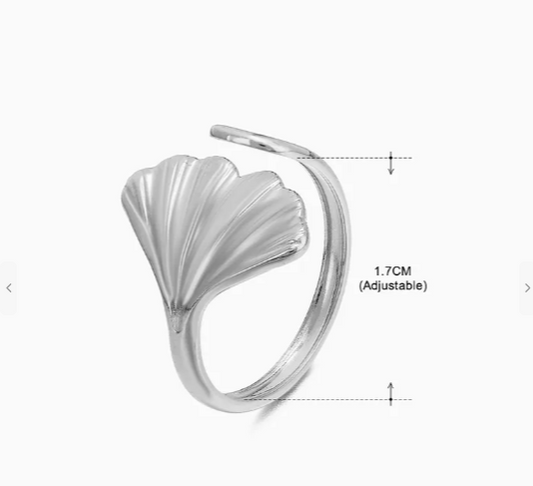 Retro Geometric Stainless Steel Open Ring - Adjustable