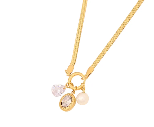 Celeste Pendant Necklace – Heart & Egg Charm | Glisance