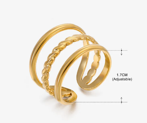 Vertex Ring – Retro Geometric Open Design | Glisance