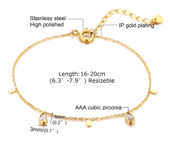 Gleam Drop – Dainty Gold Charm Bracelet