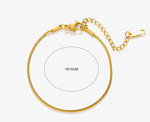 Golden Glide – 18K Gold Plated Snake Chain Bracelet