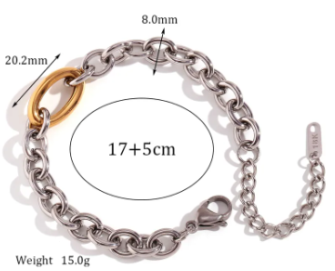 Dual Loop – Oval Accent Chunky Chain Bracelet