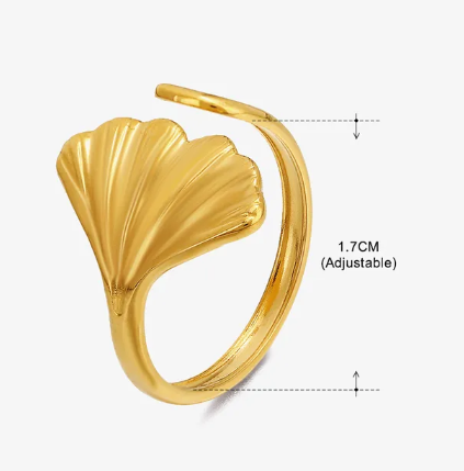 Retro Geometric Stainless Steel Open Ring - Adjustable