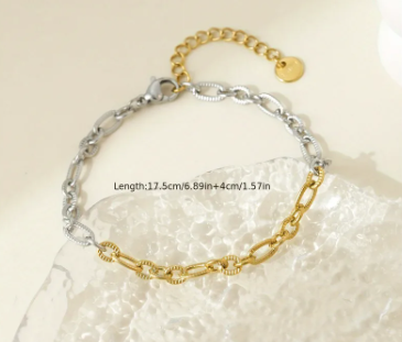 Patchwork Pop – Dual-Tone Stainless Steel Bracelet | Glisance