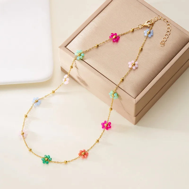 Flora Necklace – Sweet Flower Charm - Colorful | Glisance