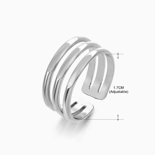 Vertex Ring – Retro Geometric Open Design | Glisance