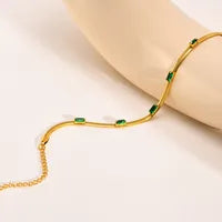 Emerald Green Glowline Geometric Bracelet – Zircon Accent | Glisance