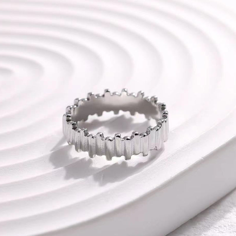Axis Geometric Ring – Stainless Steel (Solid Golden/ Silver) | Glisance