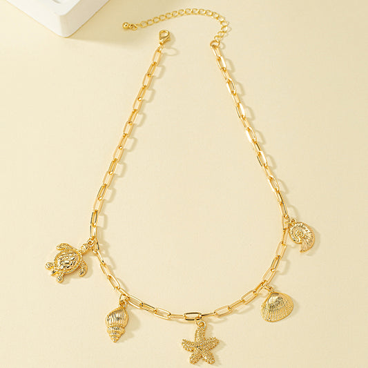 Sea Escape – Gold-Plated Vacation Pendant Necklace