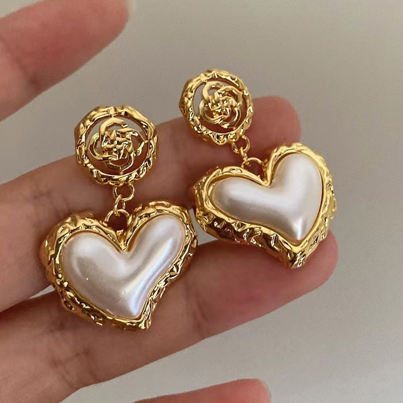 Pearl Heartbeat – Vintage Drop Earrings | Glisance