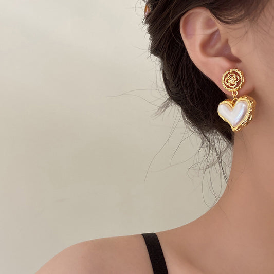Pearl Heartbeat – Vintage Drop Earrings | Glisance