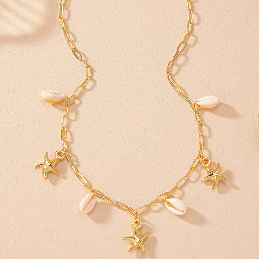 Marine Shell Necklace – Vacation Gold Charm | Glisance