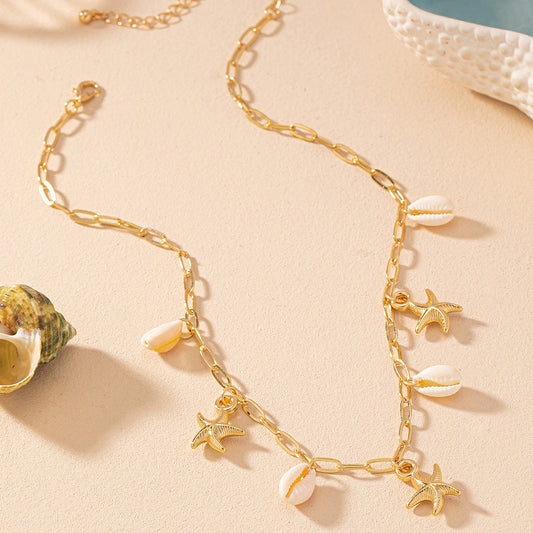 Marine Shell Necklace – Vacation Gold Charm | Glisance