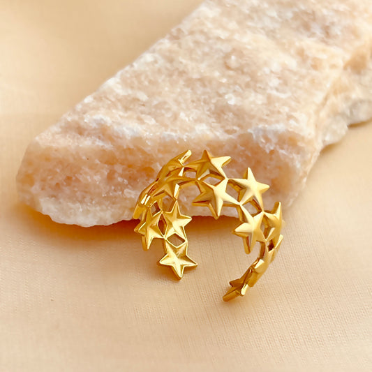 Stellar Mood – Retro Star Open Ring