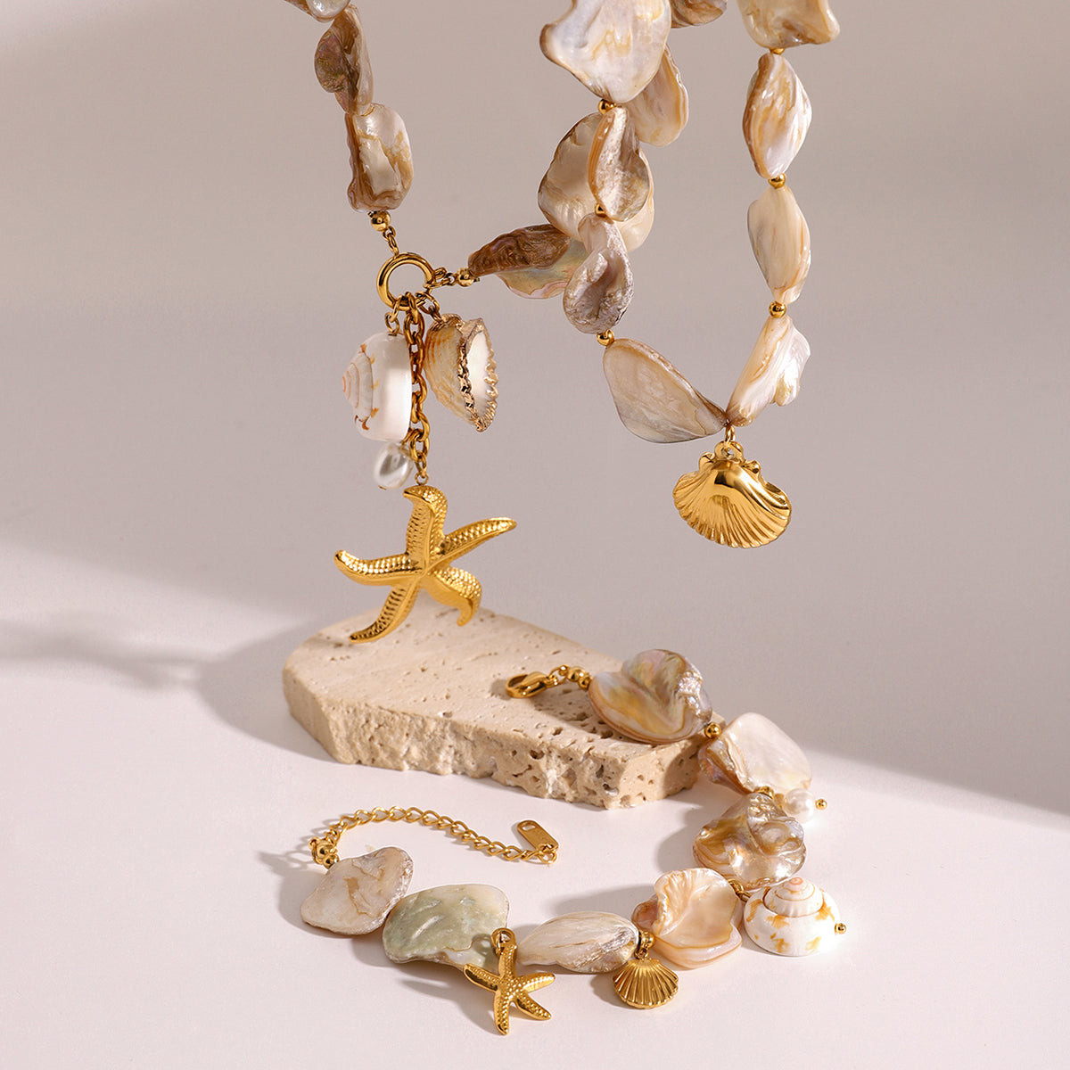 Tropique Shell Set Necklace or Bracelet – Hawaiian Beach Style | Glisance