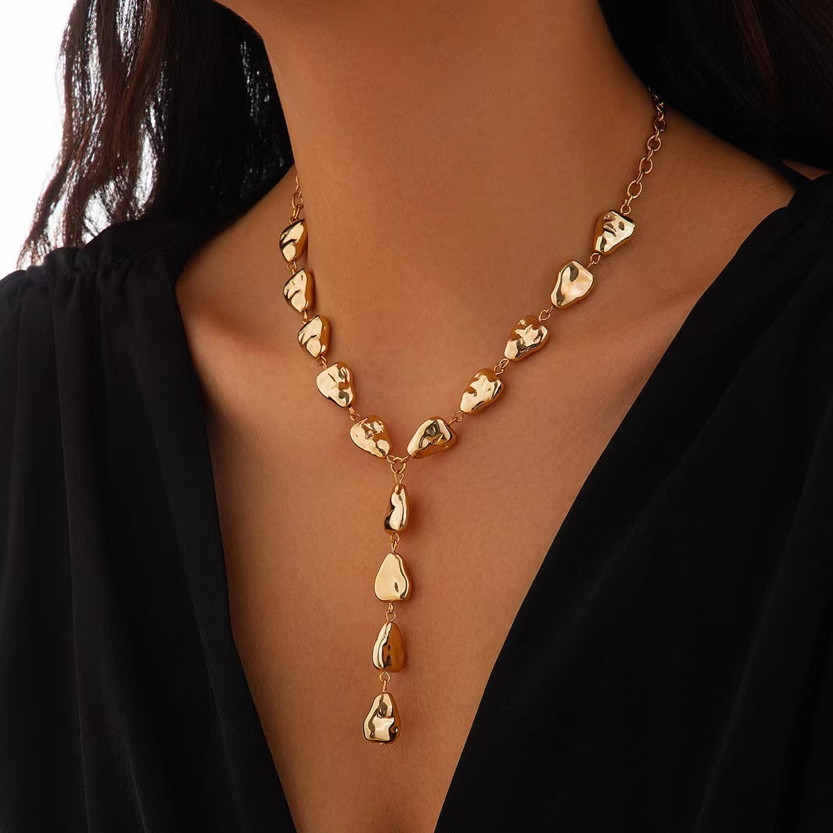 Muse Melt – Irregular Sculpted Link Necklace