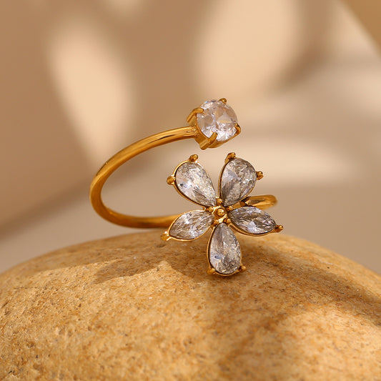Bloom Vintage Flower Ring – Open Adjustable | Glisance