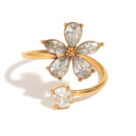 Bloom Vintage Flower Ring – Open Adjustable | Glisance
