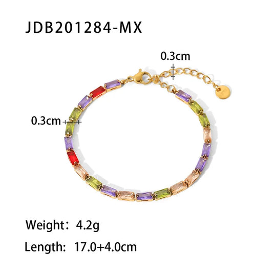Sparkline Bracelet – Geometric Zircon Charm | Glisance