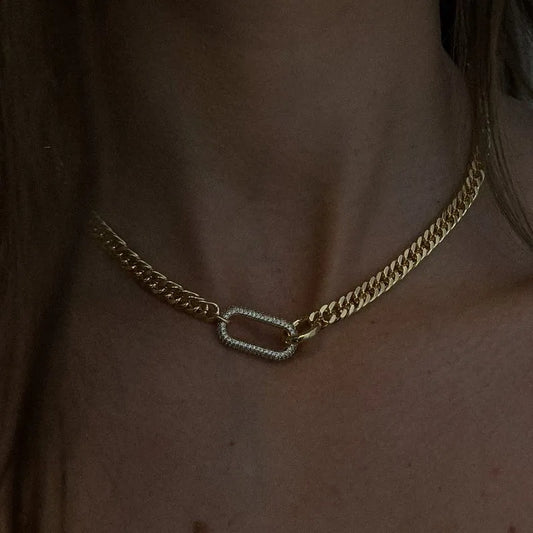 Aurora Geometric Necklace – Retro Luxe Zircon | Glisance
