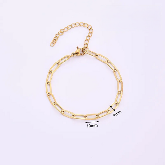 Shine Strip – Gold-Plated Solid Chain Bracelet