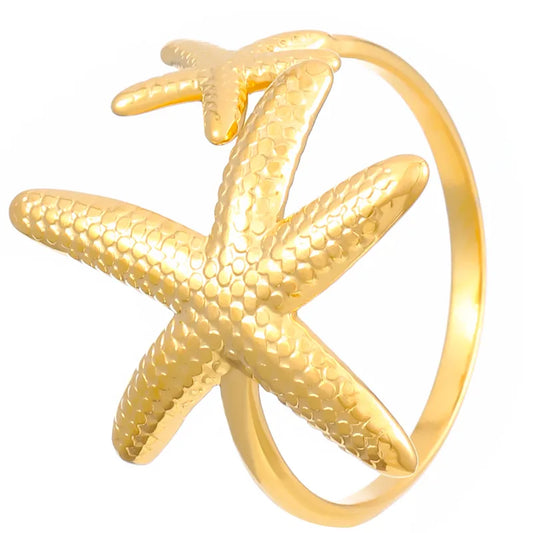 Coastal Starfish Ring –  Starfish Open Band | Glisance