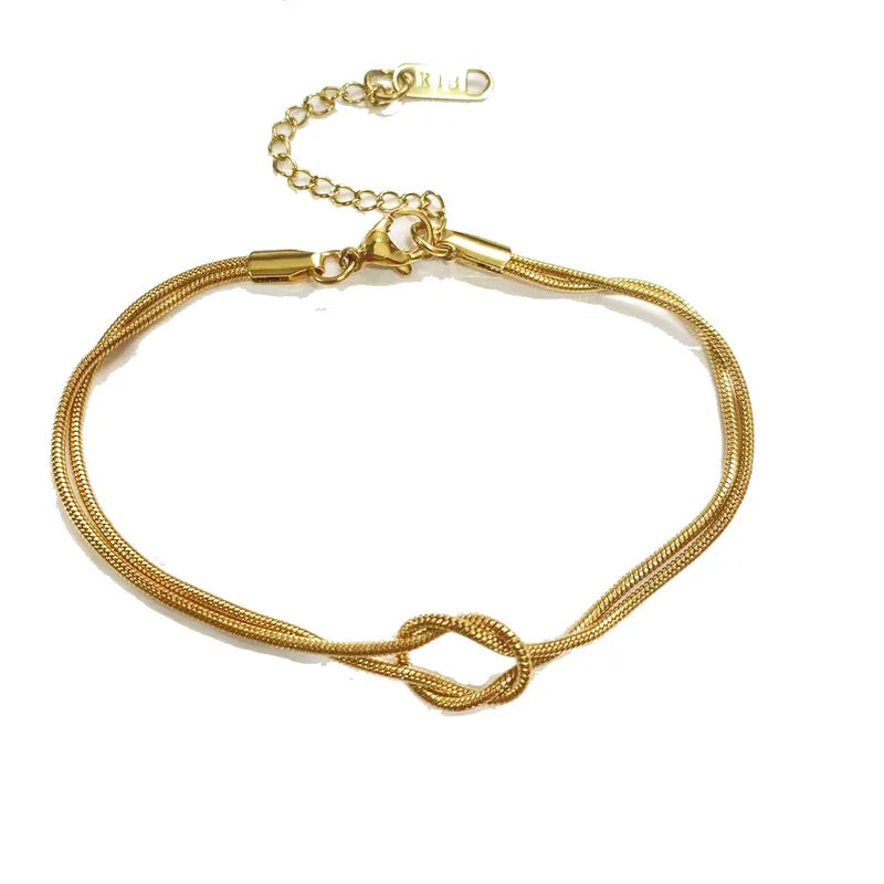 Everyday Knot – Titanium Steel Minimal Bracelet - Golden