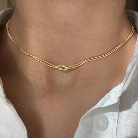 Tied Together – Knot Pendant Titanium Necklace