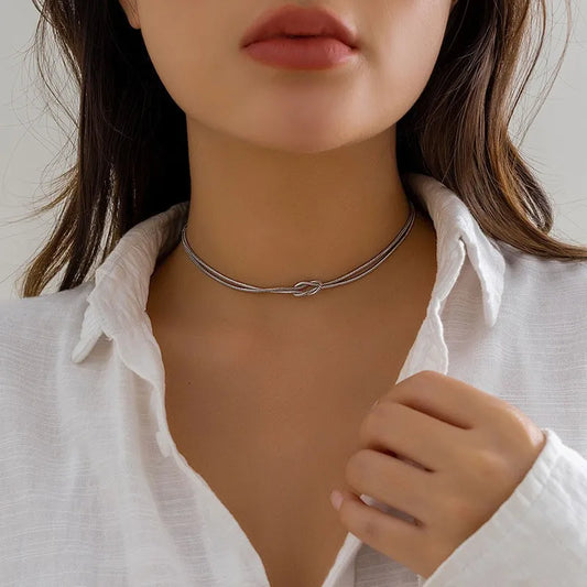 Tied Together – Knot Pendant Titanium Necklace