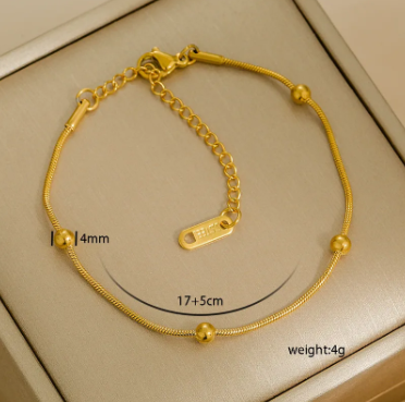 Bead Accent Chain Bracelet – Minimal Streetwear | Glisance