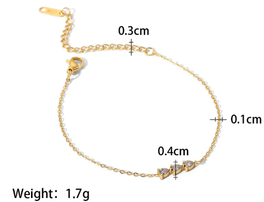 Sparkline Dainty Bracelet – Zircon Charm || Glisance