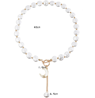 Pearl Prism – Geometric Shine Necklace