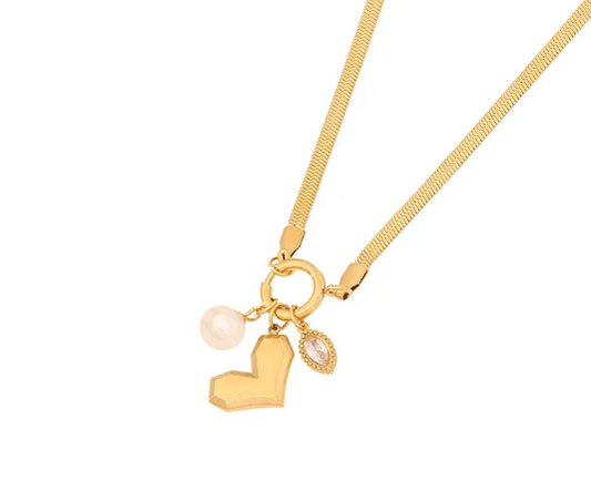 Celeste Pendant Necklace – Heart & Egg Charm | Glisance